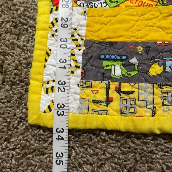 Quilt Handmade Child's Baby Patchwork Hand Quilted Trucks Construction Blanket - Picture 5 of 7